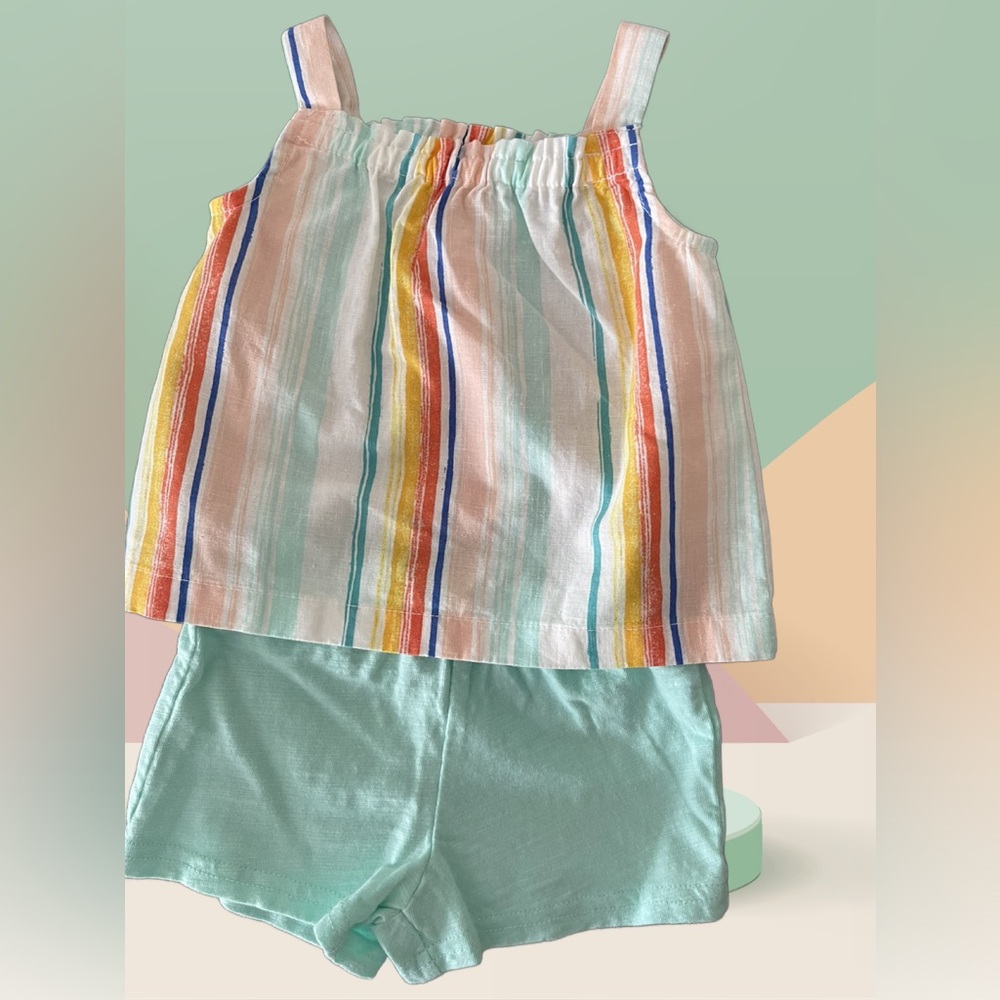 NWOT Carters 2pc Summer Shorts & Top Set 3m